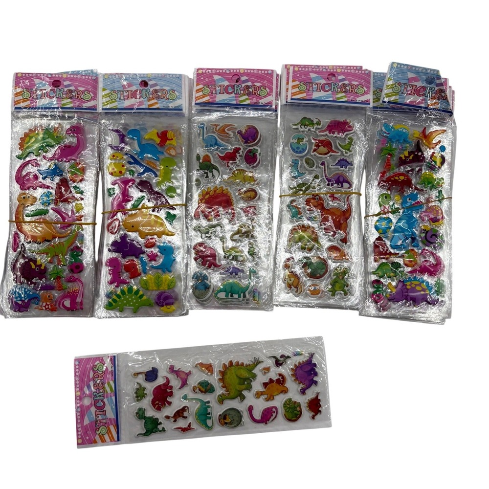 Bulk Kids Sticker Lot 69 Packs Cartoon Dinosaur Sheets Classroom Party Favors